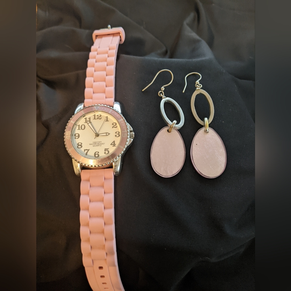 Watch and matching earrings